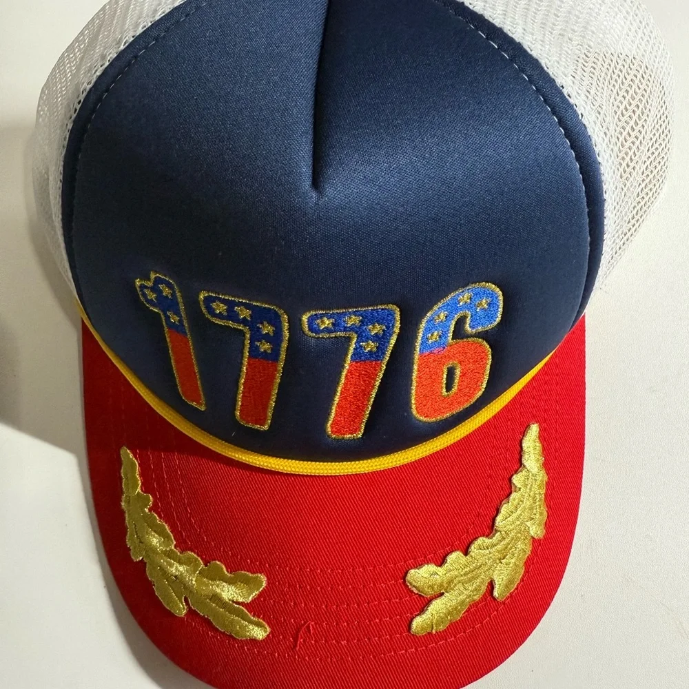 Set of 2 Patriotic 1776 USA Baseball Caps One Size Adjustable Fourth of July New - Picture 5 of 5
